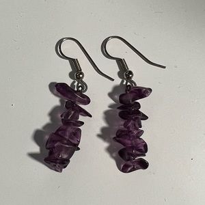 Purple Crystal Earrings, Like New